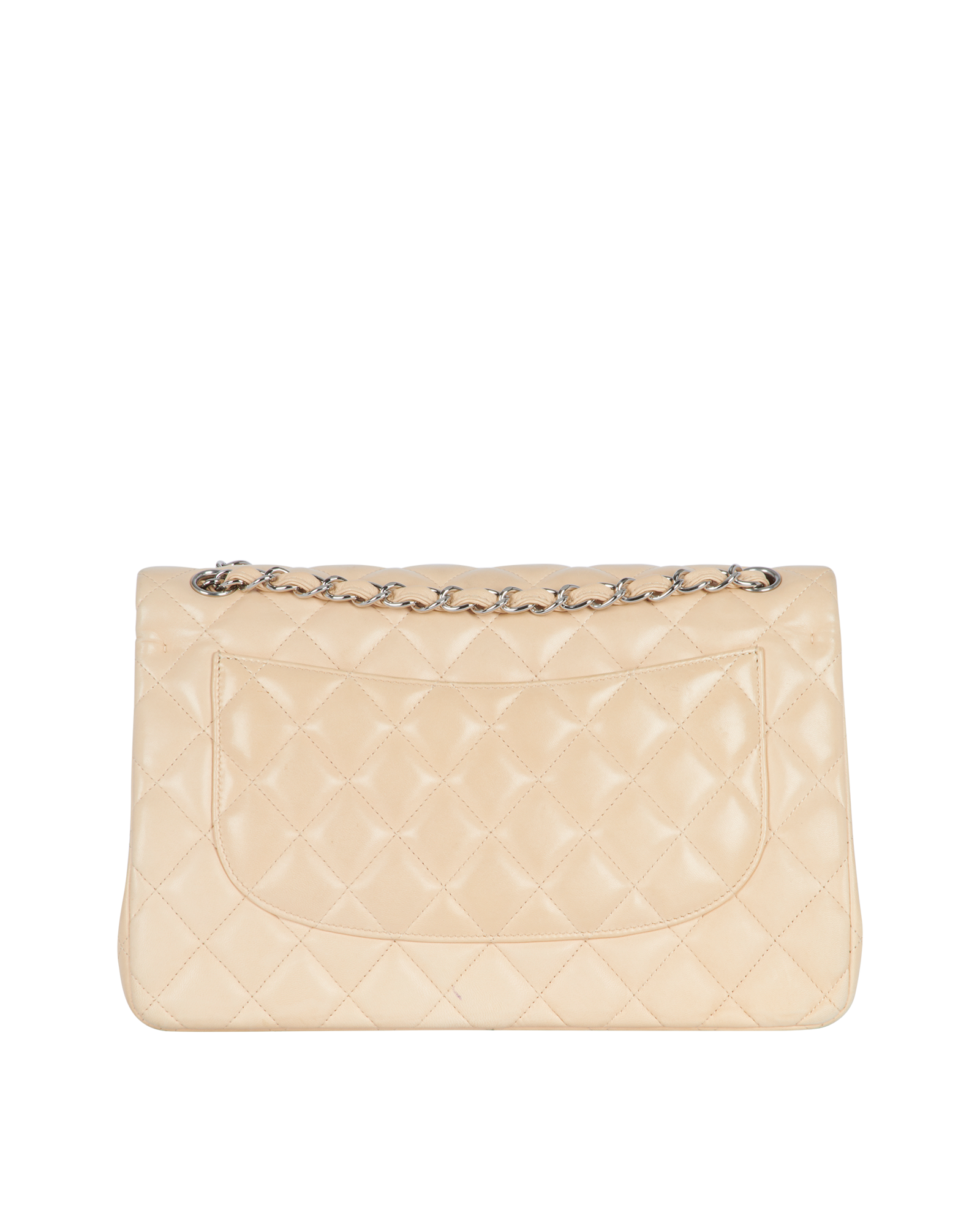 Jumbo Double Flap, &pound;3,800, Handbags, Beige, Lambskin Leather, Back view